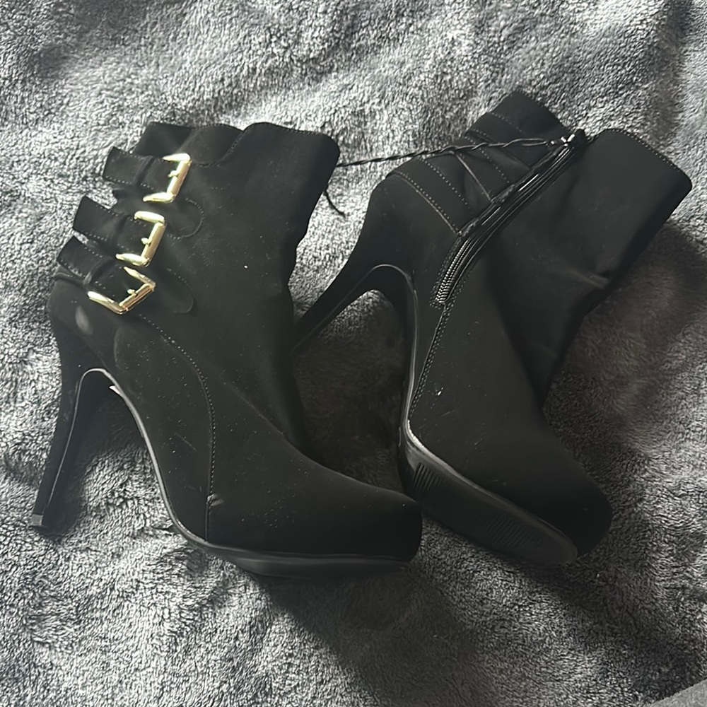 Elegant Black High Heel Ankle Boots